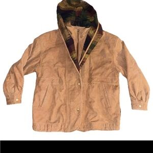 Vintage Adventure Bound Wilsons Leather Coat Womens M Brown  Southwest Aztec